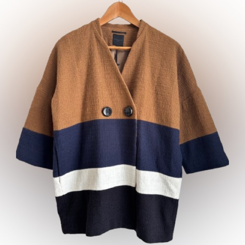 Silvian Heach 3/4 sleeve cotton colourblock jacket/blazer/coat - NWT